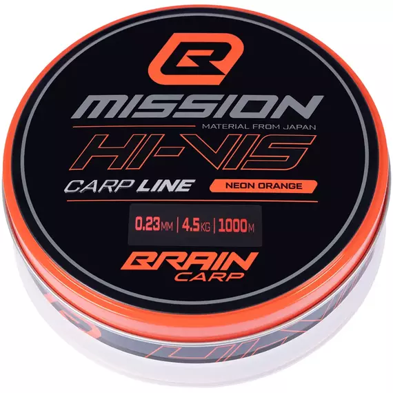 Волосінь Brain Mission Carp Line (Neon Orange) 1000m 0.23mm 4.5kg, фото , изображение 2